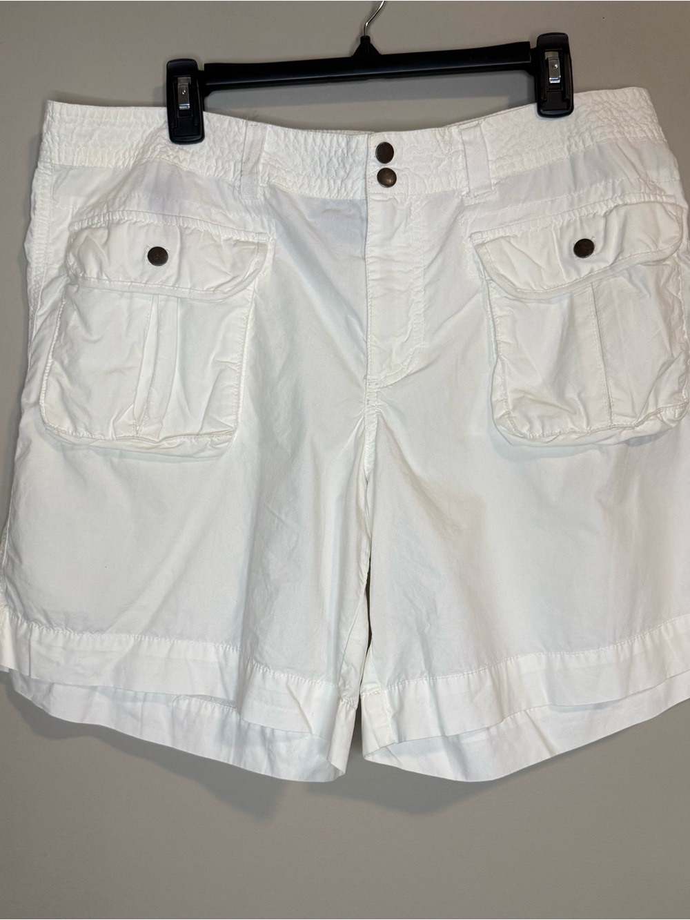 Ralph Lauren Rugby Women’s White Cargo Pocket Shorts sz 12